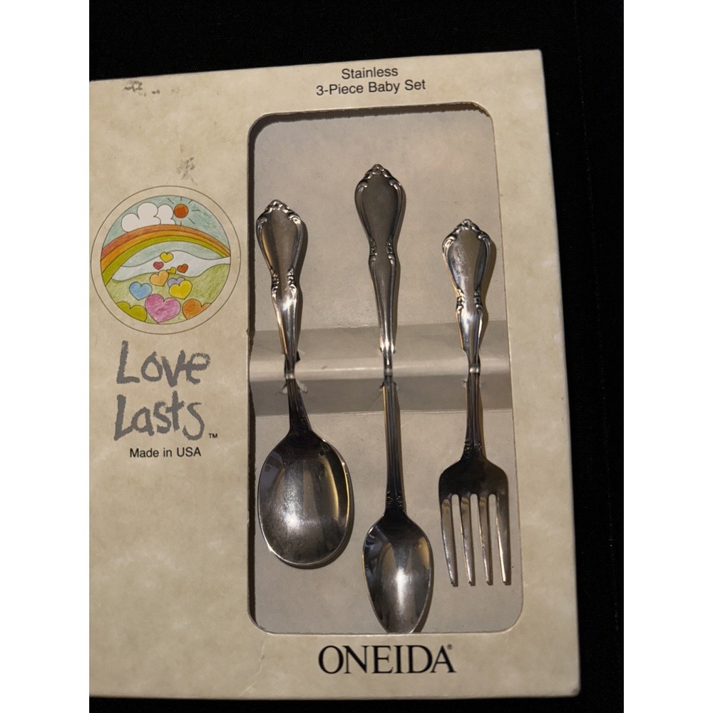 Oneida Stainless Flatware‎  - PAUL REVERE  3pc Baby Set * LOVE LASTS NEW 4673
